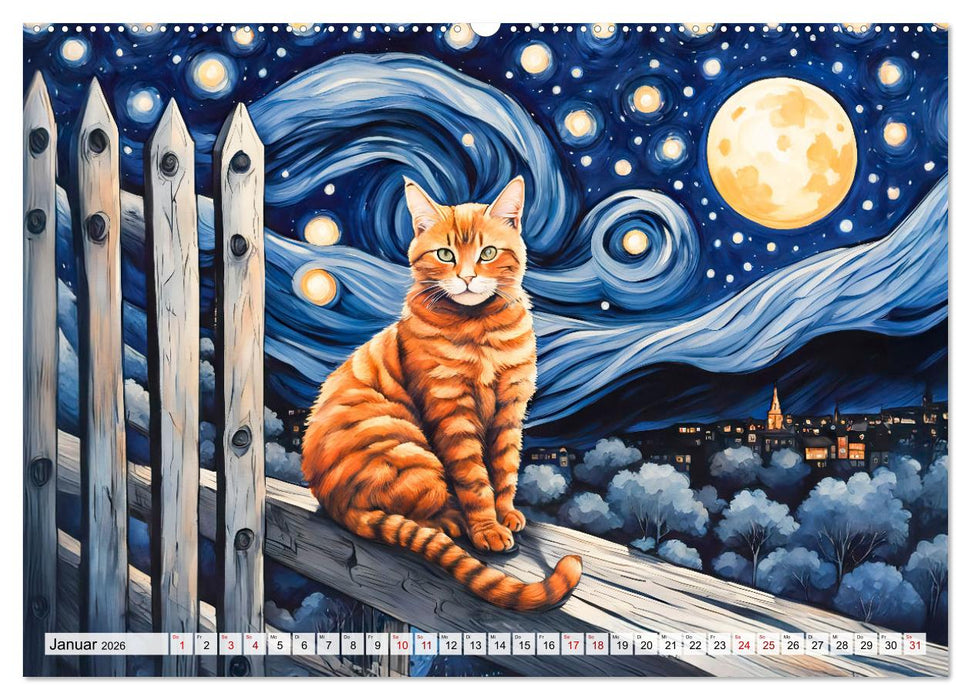 Katzenzauber - Katzenkalender mit stimmungsvollen Bildern (CALVENDO Premium Wandkalender 2026)