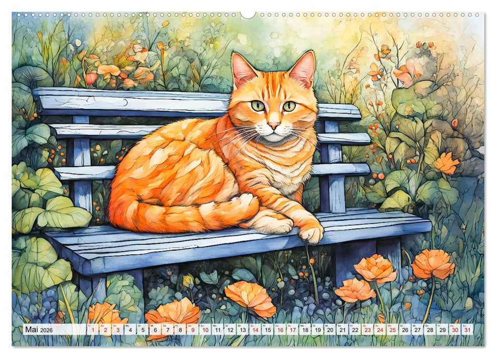 Katzenzauber - Katzenkalender mit stimmungsvollen Bildern (CALVENDO Premium Wandkalender 2026)