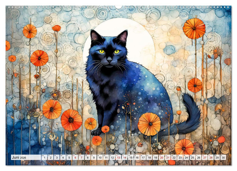 Katzenzauber - Katzenkalender mit stimmungsvollen Bildern (CALVENDO Premium Wandkalender 2026)
