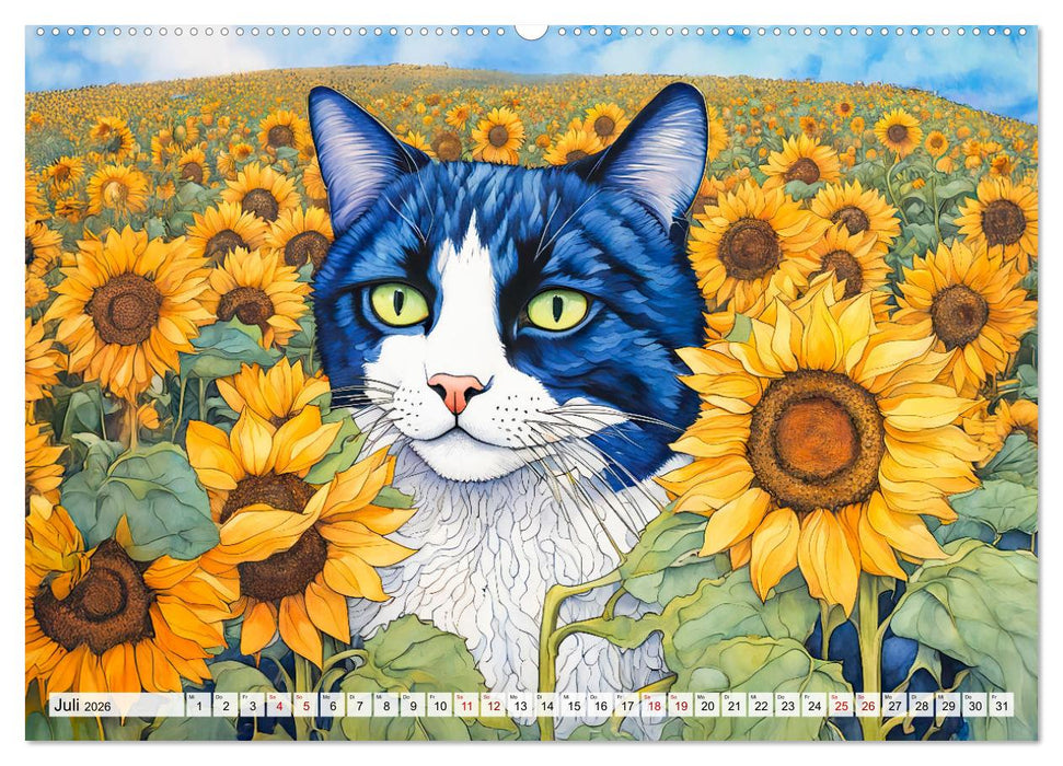 Katzenzauber - Katzenkalender mit stimmungsvollen Bildern (CALVENDO Premium Wandkalender 2026)