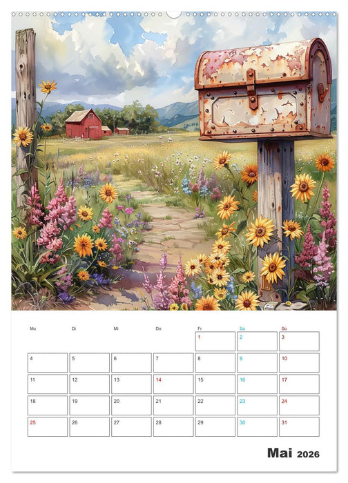 Zeitreise - Der vintage Briekasten Kalender (CALVENDO Wandkalender 2026)