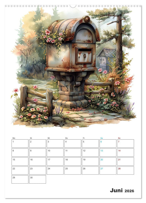Zeitreise - Der vintage Briekasten Kalender (CALVENDO Wandkalender 2026)
