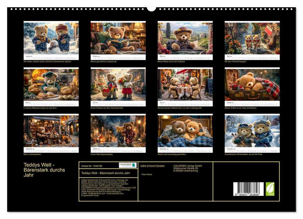 Teddys Welt - Bärenstark durchs Jahr (CALVENDO Premium Wandkalender 2026)