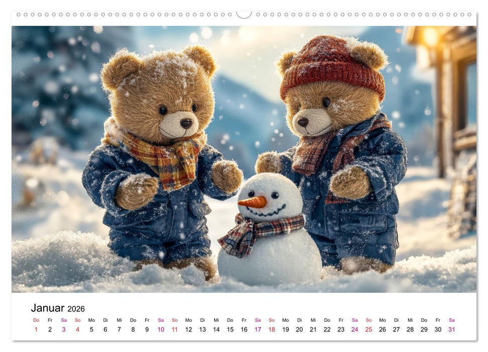 Teddys Welt - Bärenstark durchs Jahr (CALVENDO Premium Wandkalender 2026)