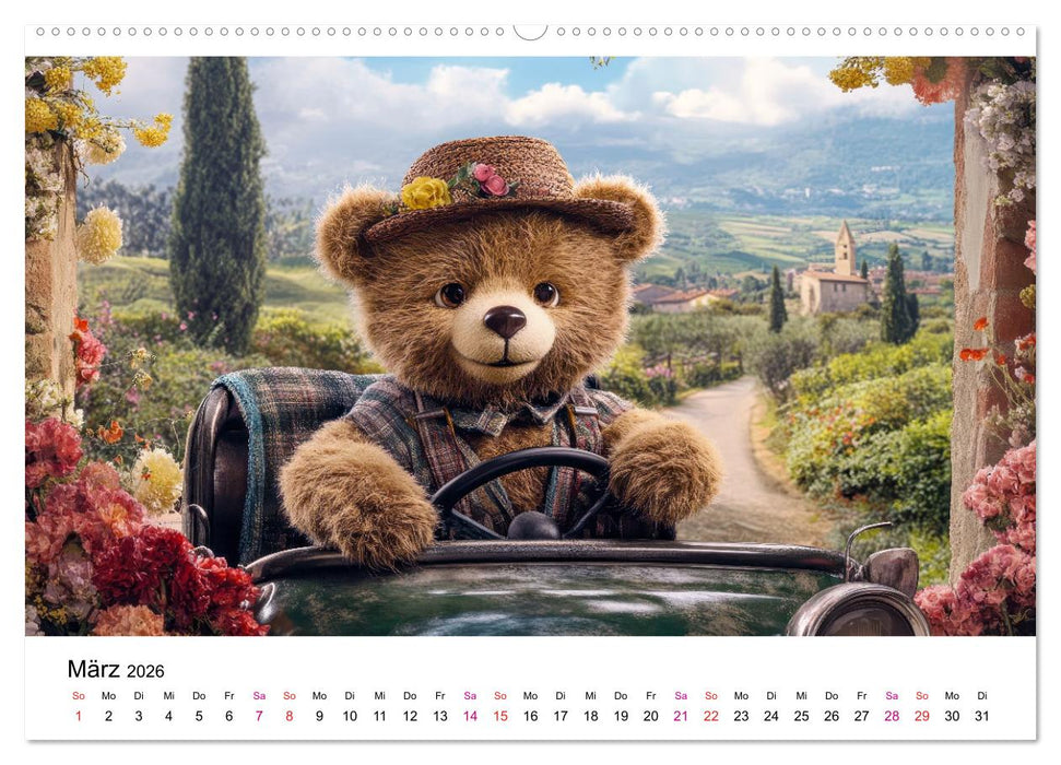 Teddys Welt - Bärenstark durchs Jahr (CALVENDO Premium Wandkalender 2026)