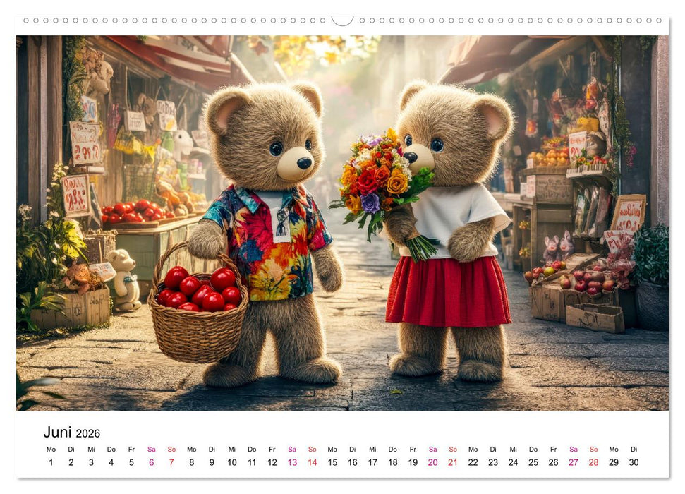 Teddys Welt - Bärenstark durchs Jahr (CALVENDO Premium Wandkalender 2026)