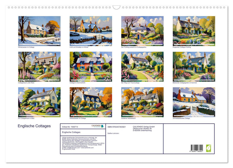 Englische Cottages (CALVENDO Wandkalender 2026)