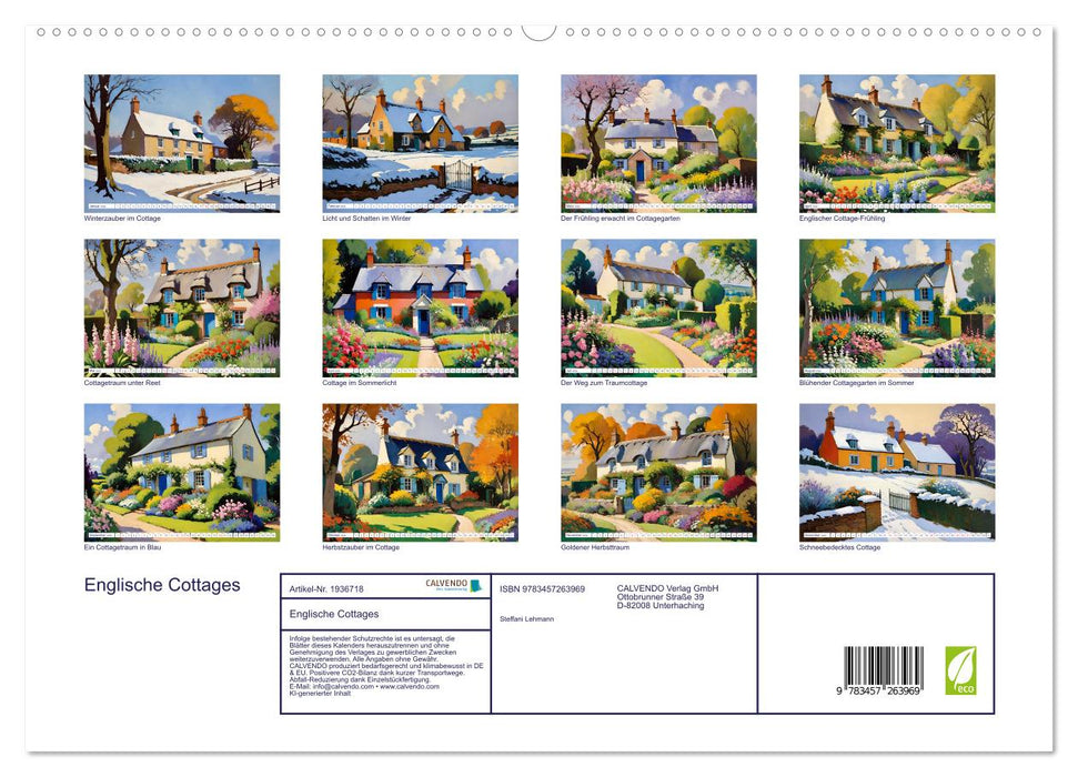 Englische Cottages (CALVENDO Premium Wandkalender 2026)