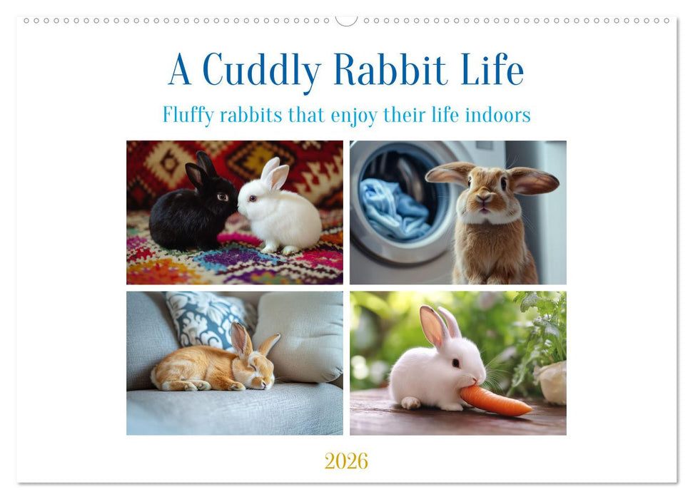 A Cuddly Rabbit Life (CALVENDO Monthly Calendar 2026)