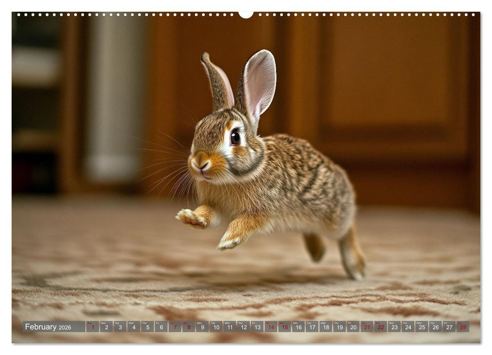 A Cuddly Rabbit Life (CALVENDO Monthly Calendar 2026)