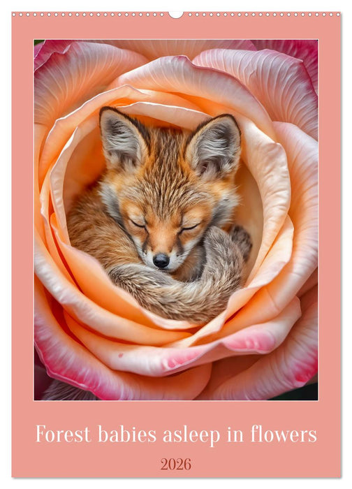 Forest babies asleep in flowers (CALVENDO Monthly Calendar 2026)
