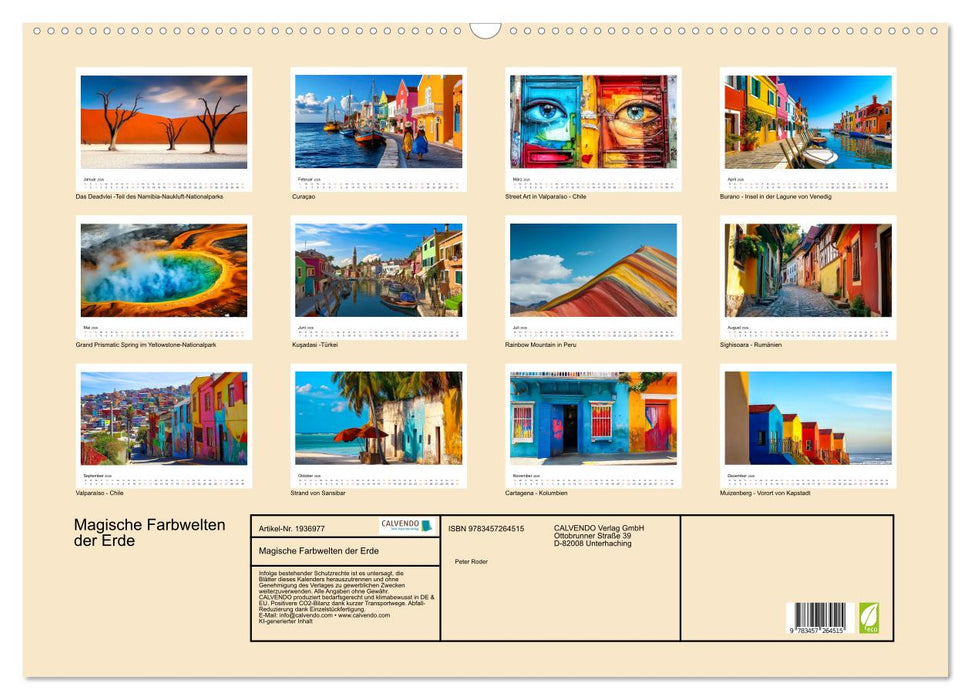 Magische Farbwelten der Erde (CALVENDO Wandkalender 2026)
