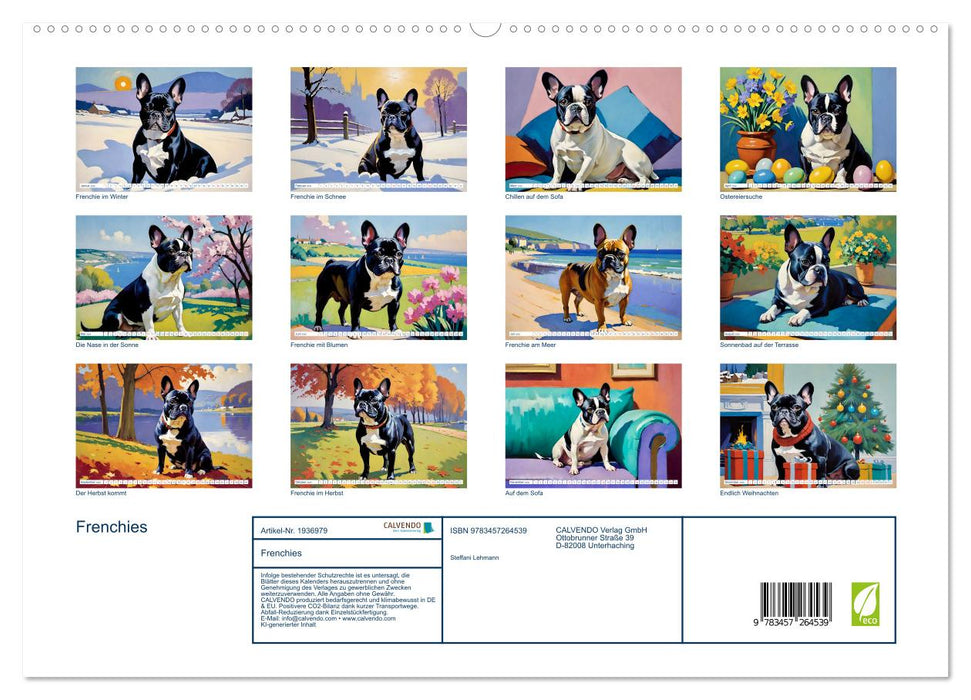 Frenchies (CALVENDO Premium Wandkalender 2026)
