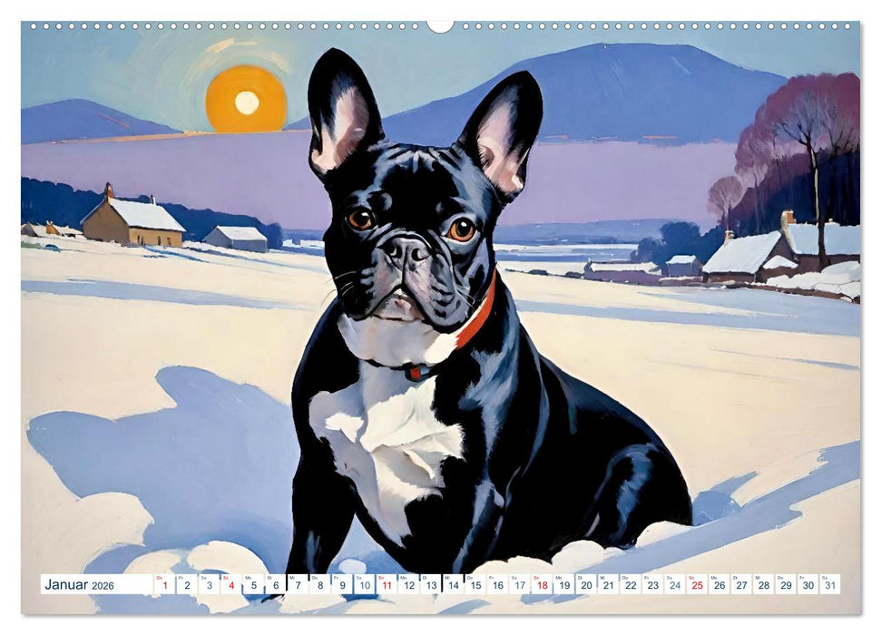 Frenchies (CALVENDO Premium Wandkalender 2026)