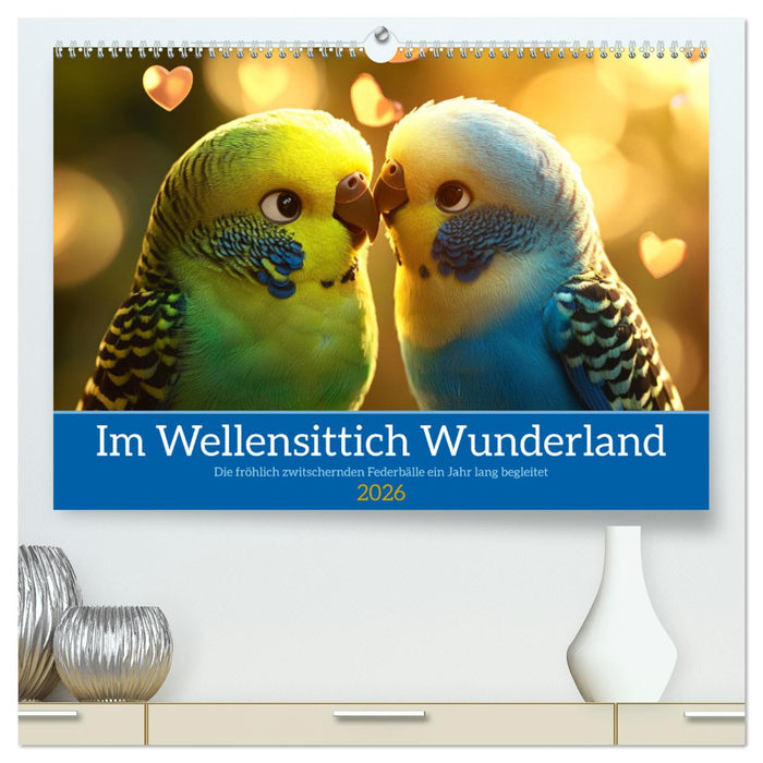 Im Wellensittich Wunderland (CALVENDO Premium Wandkalender 2026)