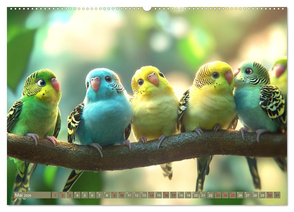 Im Wellensittich Wunderland (CALVENDO Premium Wandkalender 2026)