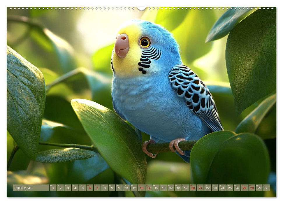 Im Wellensittich Wunderland (CALVENDO Premium Wandkalender 2026)