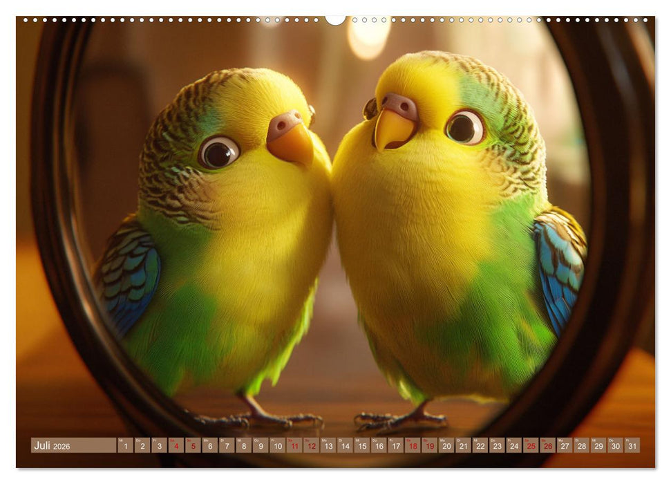Im Wellensittich Wunderland (CALVENDO Premium Wandkalender 2026)