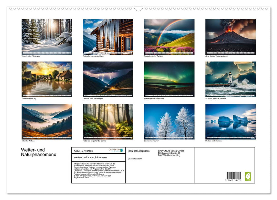 Wetter- und Naturphänomene (CALVENDO Wandkalender 2026)