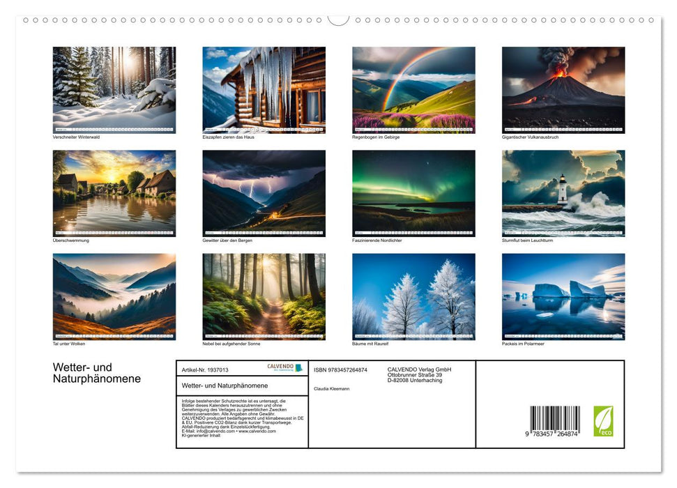 Wetter- und Naturphänomene (CALVENDO Premium Wandkalender 2026)