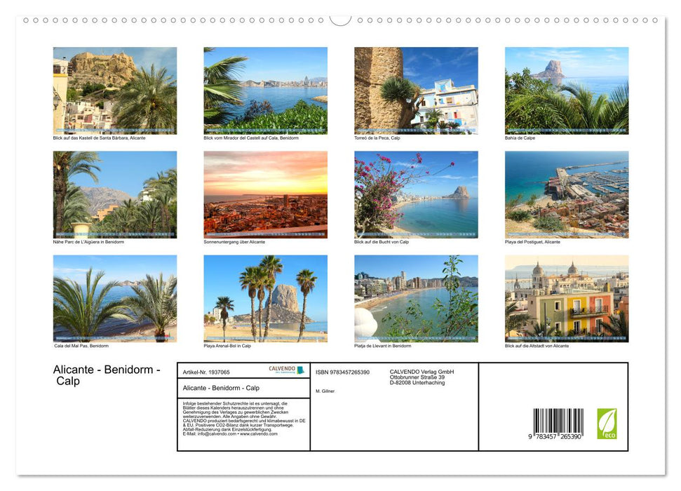 Alicante - Benidorm - Calp (CALVENDO Premium Wandkalender 2026)