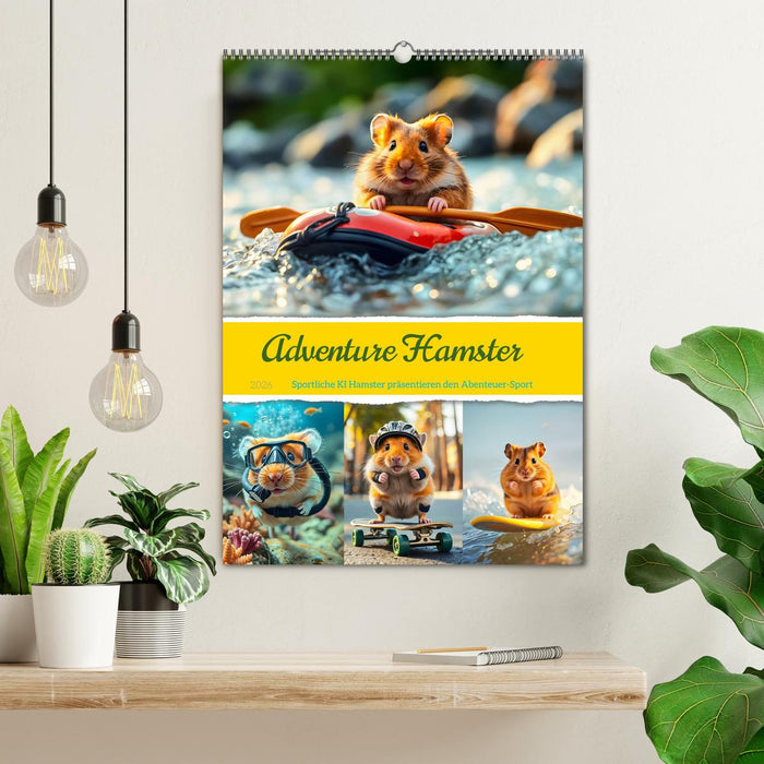 Adventure Hamster - Sportliche KI Hamster präsentieren den Abenteuer-Sport (CALVENDO Wandkalender 2026)
