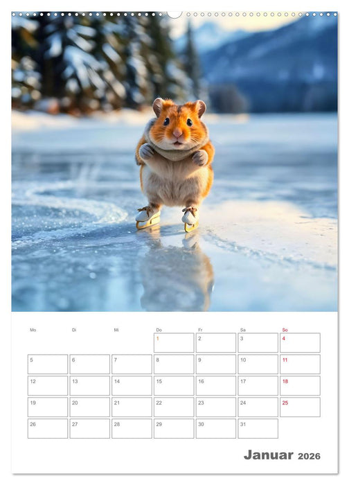 Adventure Hamster - Sportliche KI Hamster präsentieren den Abenteuer-Sport (CALVENDO Wandkalender 2026)