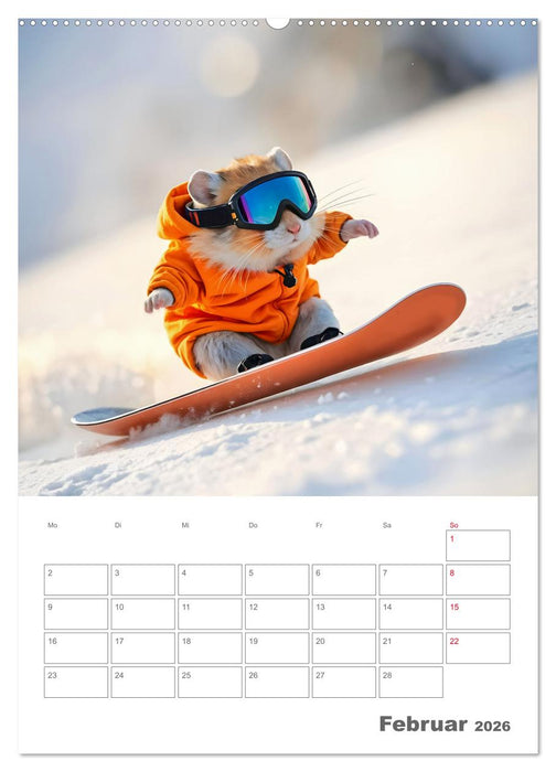 Adventure Hamster - Sportliche KI Hamster präsentieren den Abenteuer-Sport (CALVENDO Wandkalender 2026)
