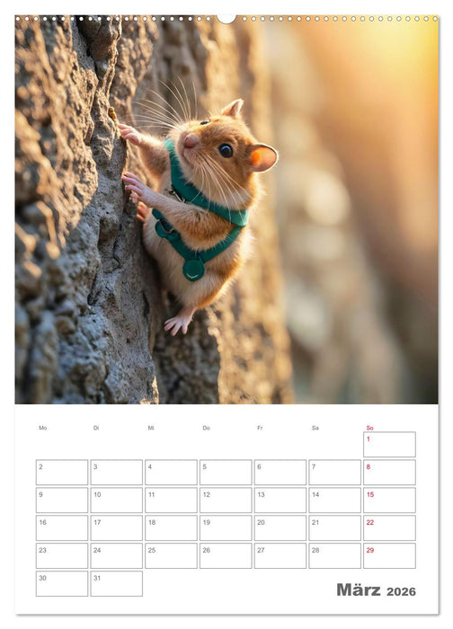Adventure Hamster - Sportliche KI Hamster präsentieren den Abenteuer-Sport (CALVENDO Wandkalender 2026)