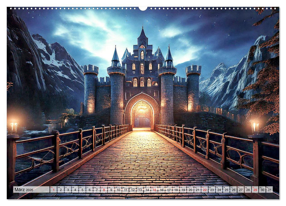 Romantische Ritterburgen (CALVENDO Premium Wandkalender 2026)