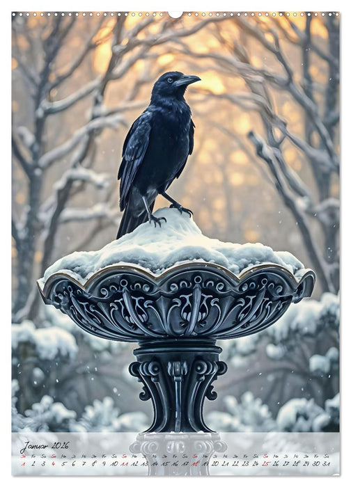 Rabenmond - Ein mystischer Jahresbegleiter (CALVENDO Premium Wandkalender 2026)