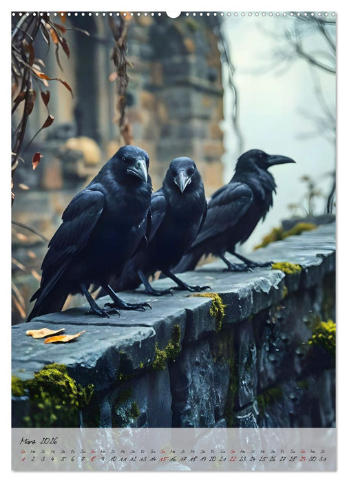 Rabenmond - Ein mystischer Jahresbegleiter (CALVENDO Premium Wandkalender 2026)