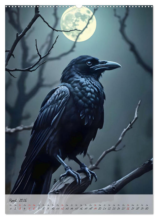 Rabenmond - Ein mystischer Jahresbegleiter (CALVENDO Premium Wandkalender 2026)