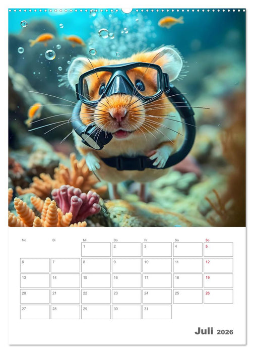 Adventure Hamster - Sportliche KI Hamster präsentieren den Abenteuer-Sport (CALVENDO Premium Wandkalender 2026)