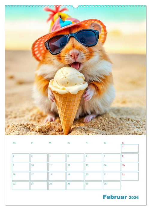 Holiday Hamster - Urlaubsfeeling pur mit sonnigen KI Hamstern (CALVENDO Premium Wandkalender 2026)