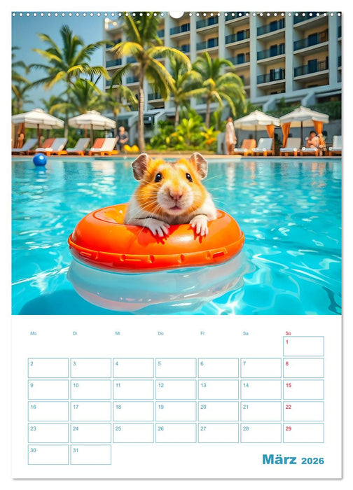 Holiday Hamster - Urlaubsfeeling pur mit sonnigen KI Hamstern (CALVENDO Premium Wandkalender 2026)