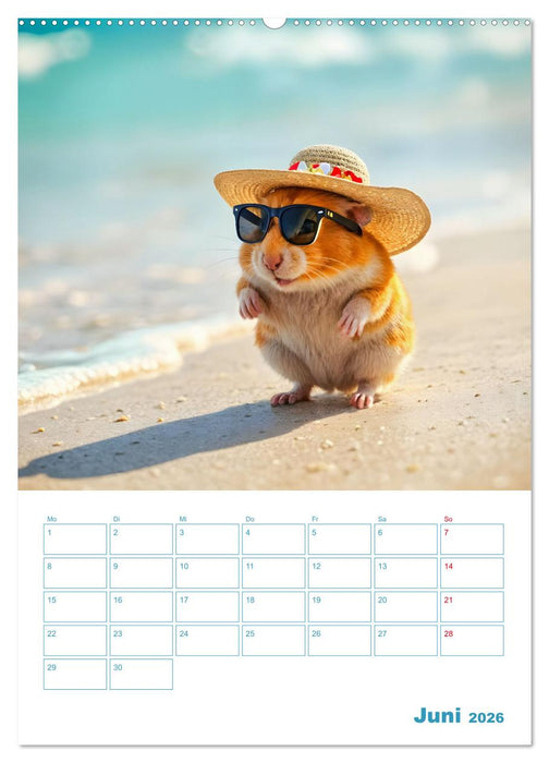 Holiday Hamster - Urlaubsfeeling pur mit sonnigen KI Hamstern (CALVENDO Premium Wandkalender 2026)