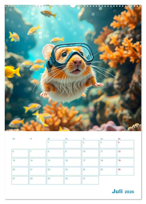 Holiday Hamster - Urlaubsfeeling pur mit sonnigen KI Hamstern (CALVENDO Premium Wandkalender 2026)