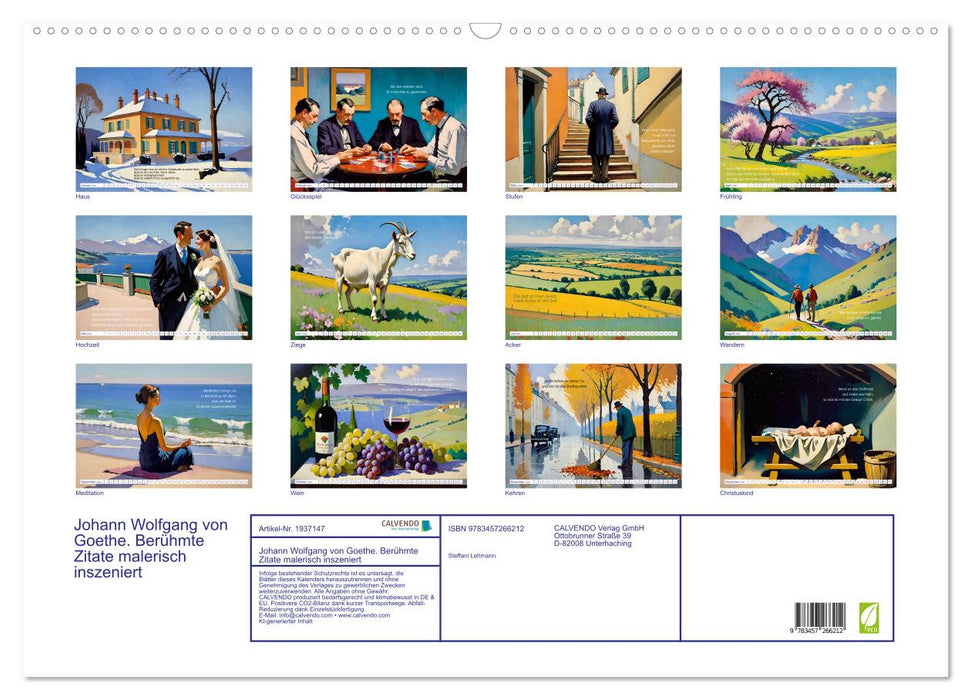 Johann Wolfgang von Goethe. Berühmte Zitate malerisch inszeniert (CALVENDO Wandkalender 2026)