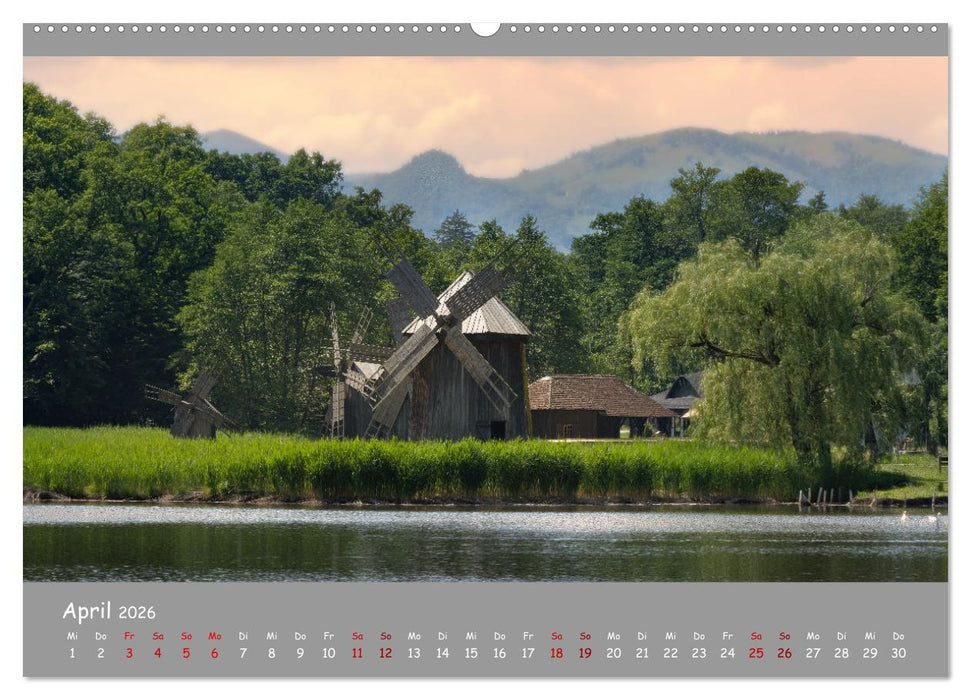 Historische Mühlen - Räder und Flügel der Vergangenheit (CALVENDO Wandkalender 2026)