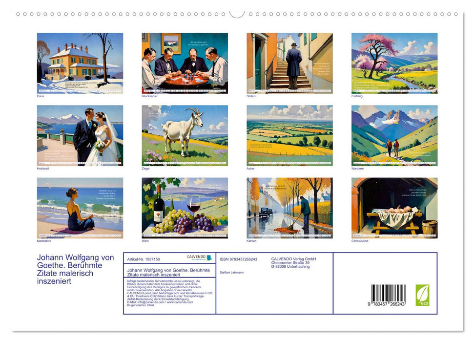 Johann Wolfgang von Goethe. Berühmte Zitate malerisch inszeniert (CALVENDO Premium Wandkalender 2026)