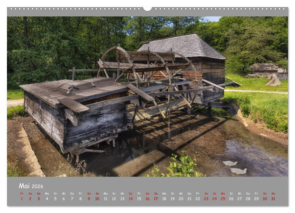 Historische Mühlen - Räder und Flügel der Vergangenheit (CALVENDO Premium Wandkalender 2026)