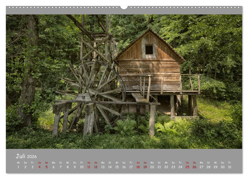 Historische Mühlen - Räder und Flügel der Vergangenheit (CALVENDO Premium Wandkalender 2026)