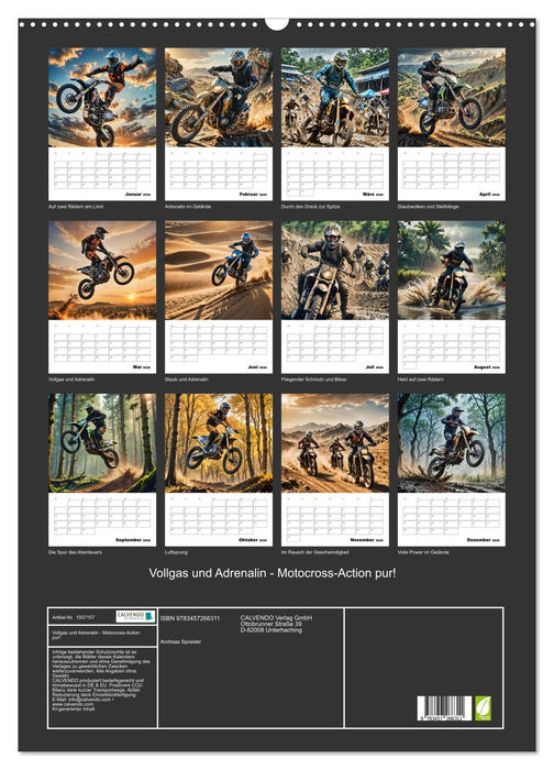 Vollgas und Adrenalin - Motocross-Action pur! (CALVENDO Wandkalender 2026)