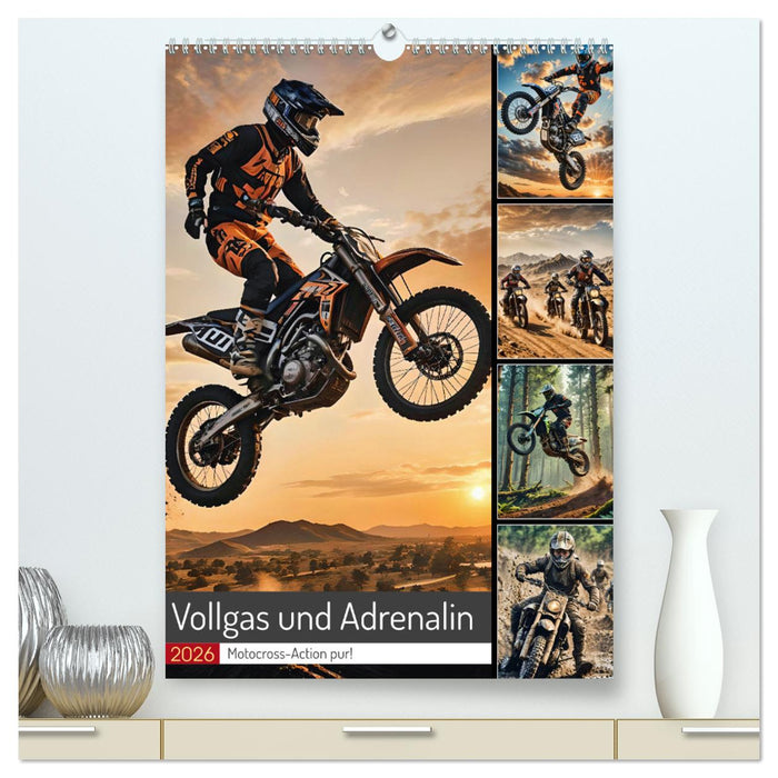 Vollgas und Adrenalin - Motocross-Action pur! (CALVENDO Premium Wandkalender 2026)