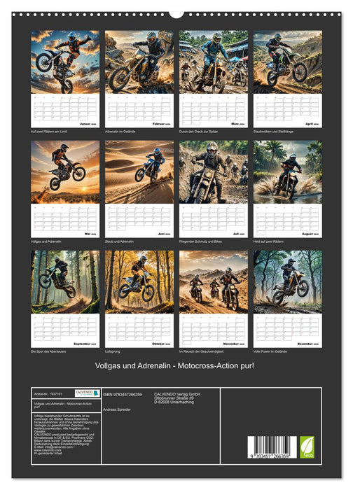 Vollgas und Adrenalin - Motocross-Action pur! (CALVENDO Premium Wandkalender 2026)