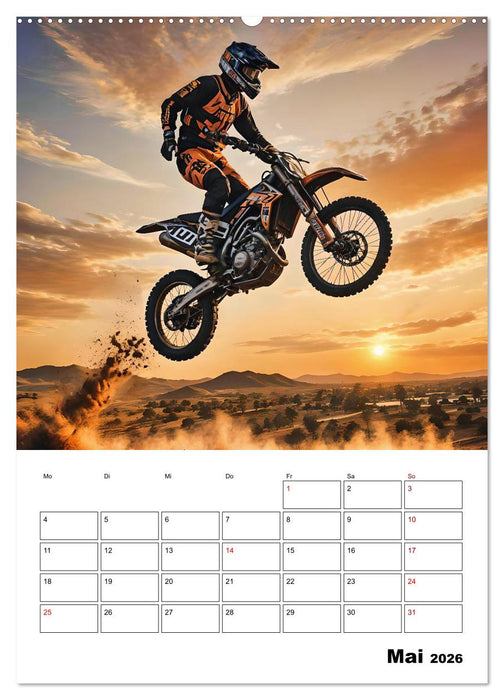 Vollgas und Adrenalin - Motocross-Action pur! (CALVENDO Premium Wandkalender 2026)