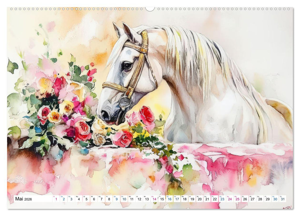 Hufspuren im Blütenmeer (CALVENDO Wandkalender 2026)