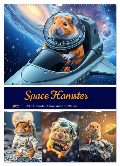 Space Hamster - Mit KI Hamster Astronauten im Weltall (CALVENDO Wandkalender 2026)