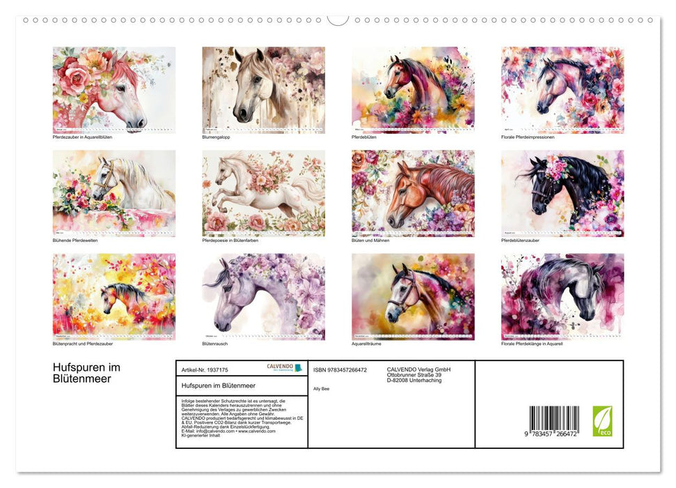 Hufspuren im Blütenmeer (CALVENDO Premium Wandkalender 2026)
